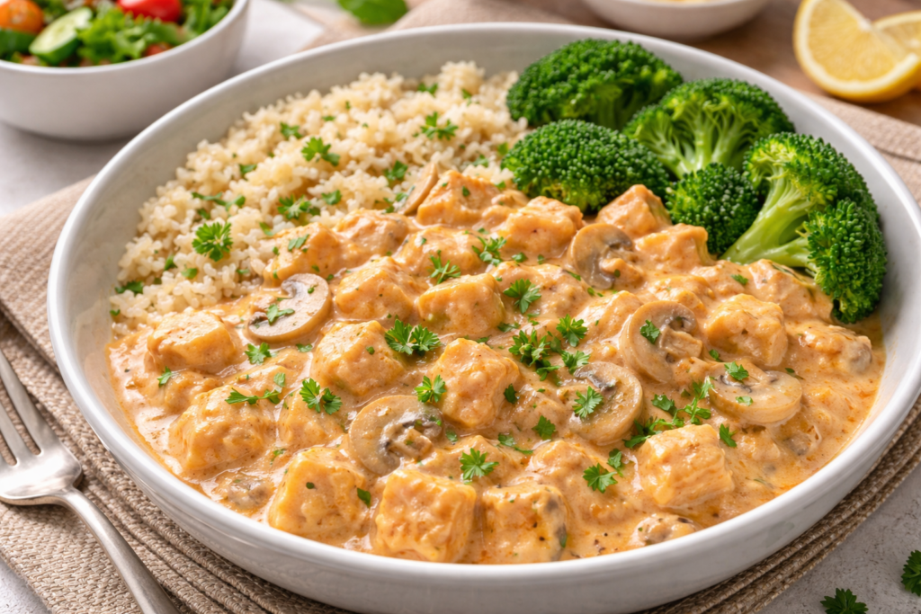 strogonoff de frango fitness