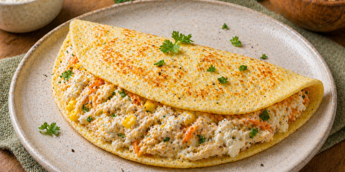 🌯 Crepioca Recheada com Frango e Cottage: Receita Fitness Rica em Proteínas