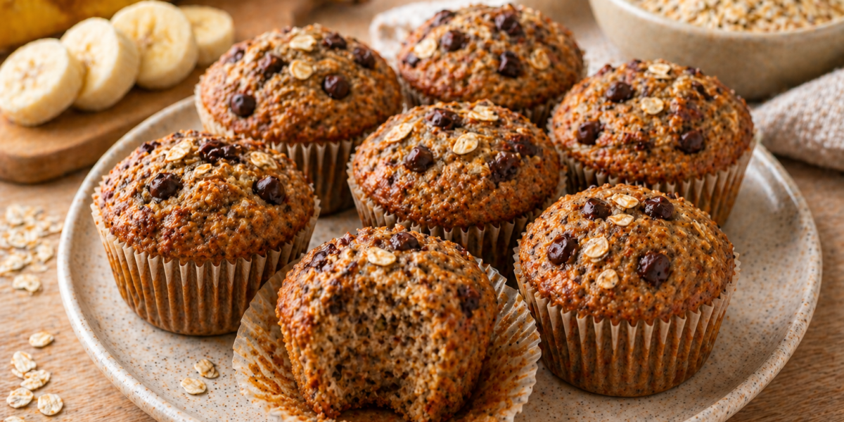 🧁 Muffin Fit de Banana com Aveia: Receita Saudável, Fácil e Sem Açúcar