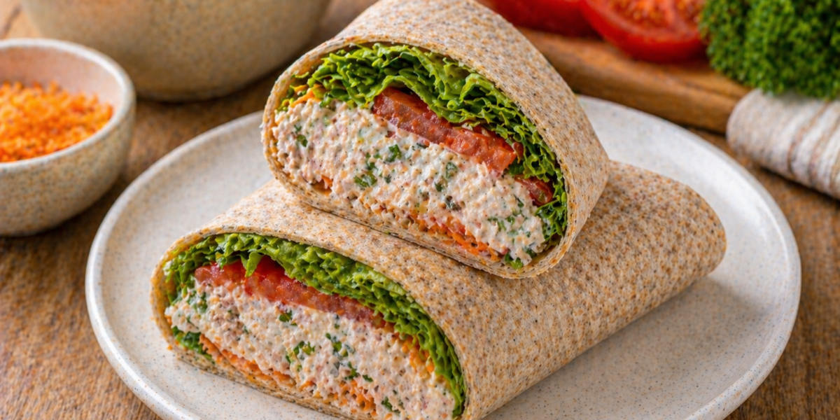 🌯 Wrap Integral com Atum e Ricota: Receita Fitness Prática, Leve e Rica em Proteínas