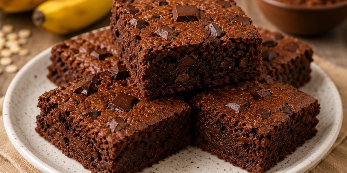 🍫 Brownie Fit de Banana e Cacau: Receita Doce Saudável e Sem Açúcar Refinado