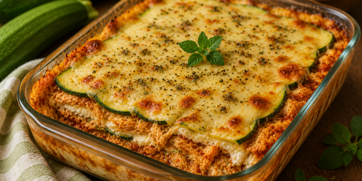 🥒 Lasanha Low Carb de Abobrinha com Frango: Receita Saudável, Cremosa e Sem Massa