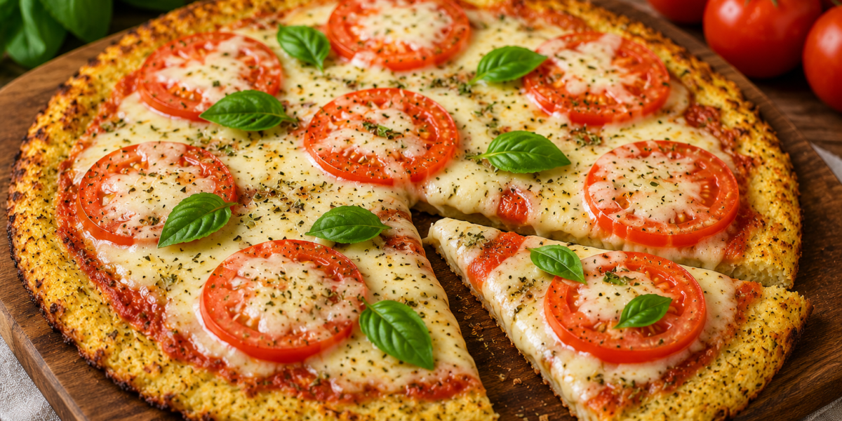 🍕 Pizza Low Carb de Couve-Flor com Queijo e Tomate: Receita Saudável e Sem Farinha