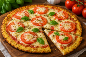 🍕 Pizza Low Carb de Couve-Flor com Queijo e Tomate: Receita Saudável e Sem Farinha