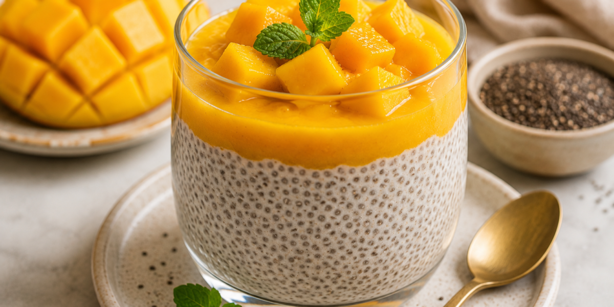 🥭 Pudim Fit de Chia com Manga: Sobremesa Saudável, Refrescante e Rica em Fibras