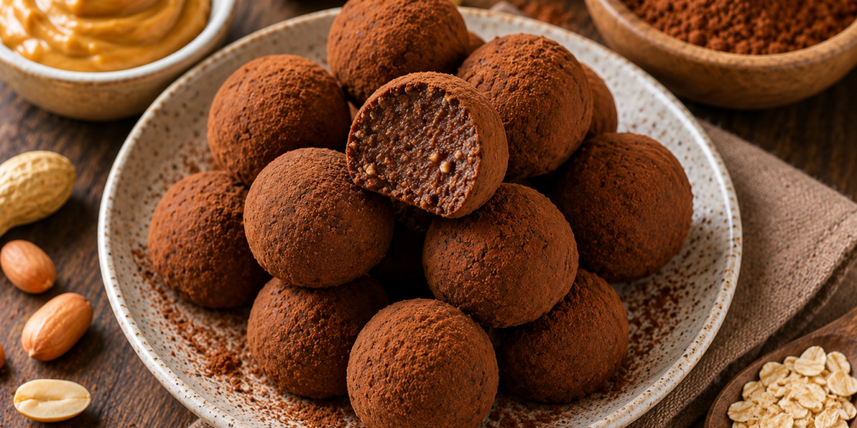 🍫 Trufas Fit de Cacau com Pasta de Amendoim: Receita Saudável e Sem Açúcar