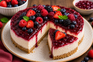 🍓 Cheesecake Fit de Frutas Vermelhas Sem Açúcar: Sobremesa Saudável, Cremosa e Irresistível