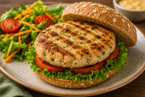 🍔 Hambúrguer de Frango Fit com Aveia: Receita Proteica Fácil e Suculenta