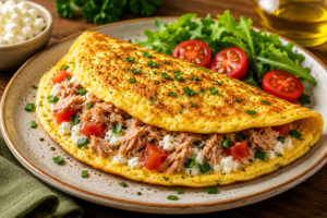 🍳 Omelete Proteico com Atum e Cottage: Receita Rápida, Nutritiva e Rica em Proteínas
