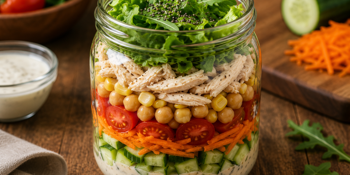 🥗 Salada Proteica no Pote: Receita Fitness Prática para Marmitas Saudáveis
