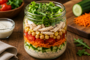🥗 Salada Proteica no Pote: Receita Fitness Prática para Marmitas Saudáveis