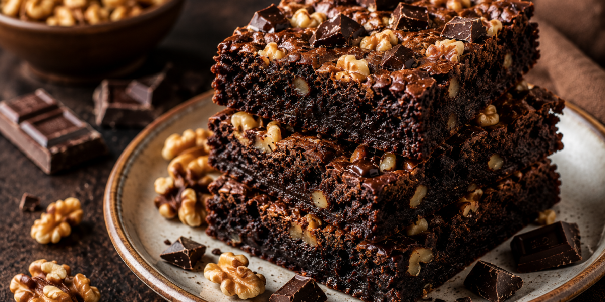 🍫 Brownie Fit de Aveia com Nozes e Chocolate 70%: Receita Saudável, Fudgy e Sem Farinha Refinada