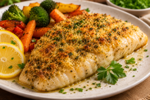 🐟 Filé de Tilápia ao Forno com Crosta de Ervas e Parmesão: Receita Proteica Leve e Saborosa