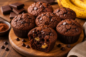 🧁 Muffin Fit de Cacau com Banana e Gotas de Chocolate 70%: Receita Saudável, Fofinha e Sem Açúcar Refinado