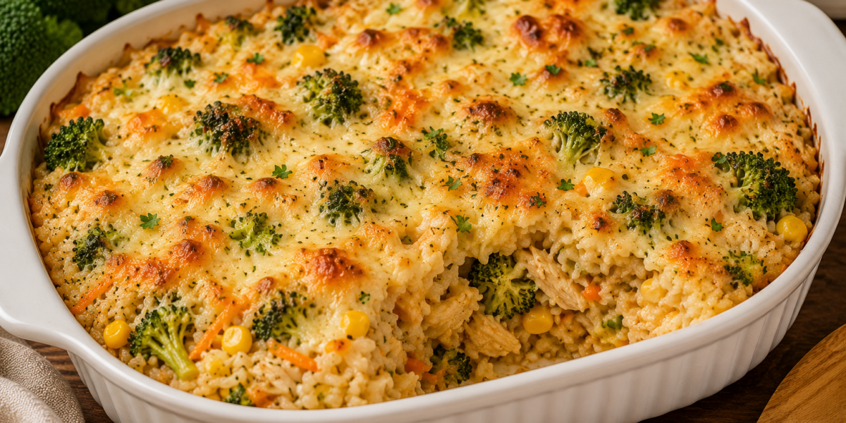 🍚 Arroz de Forno Fitness com Frango, Brócolis e Creme de Ricota