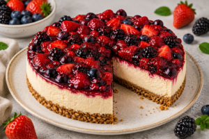 🍓 Cheesecake Fit de Frutas Vermelhas com Iogurte: Cremoso, Leve e Fácil de Fazer