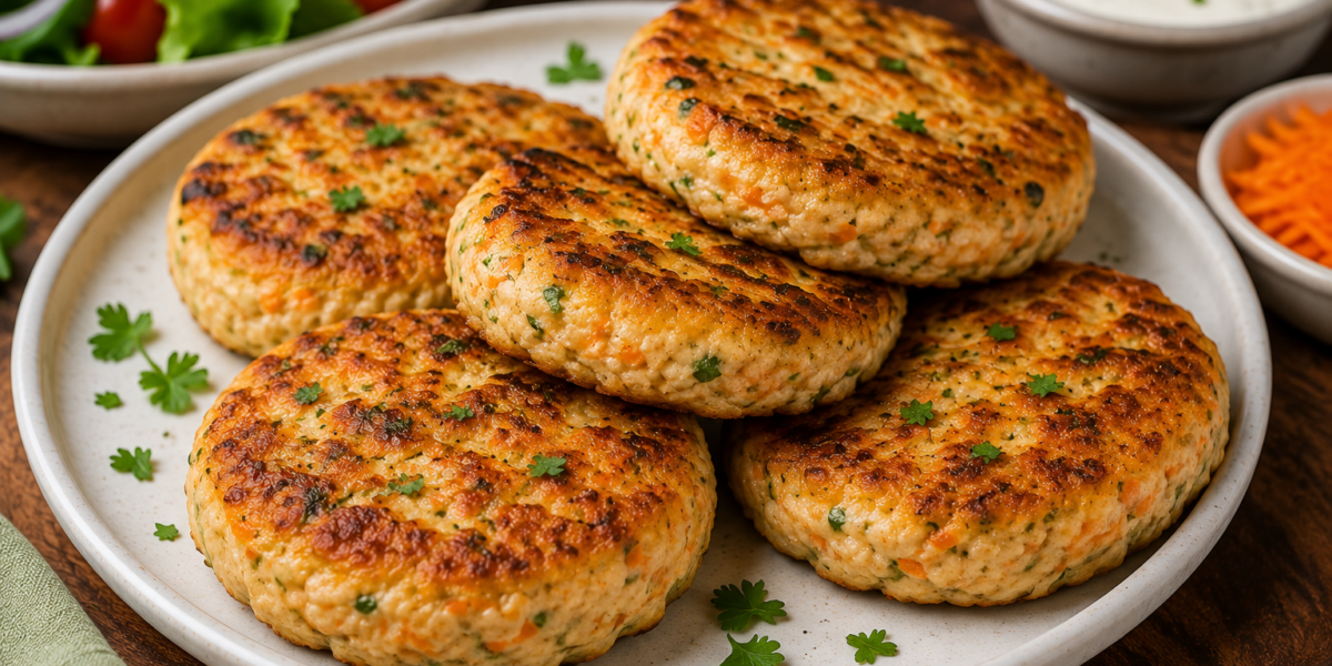 🍔 Hambúrguer Proteico de Frango com Aveia e Cenoura: Saudável, Suculento e Fácil de Fazer