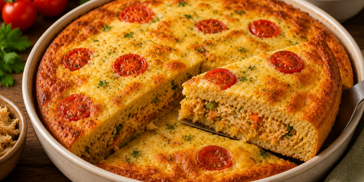 🥧 Torta de Frango Fitness com Massa de Aveia e Iogurte: Fácil, Fofinha e Saudável