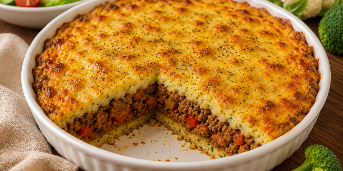 🥦 Torta Low Carb de Carne Moída com Massa de Couve-Flor: Fácil, Saborosa e Sem Farinha de Trigo