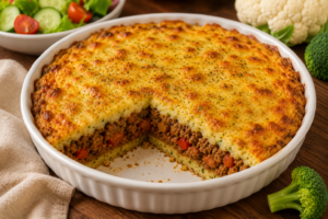 🥦 Torta Low Carb de Carne Moída com Massa de Couve-Flor: Fácil, Saborosa e Sem Farinha de Trigo