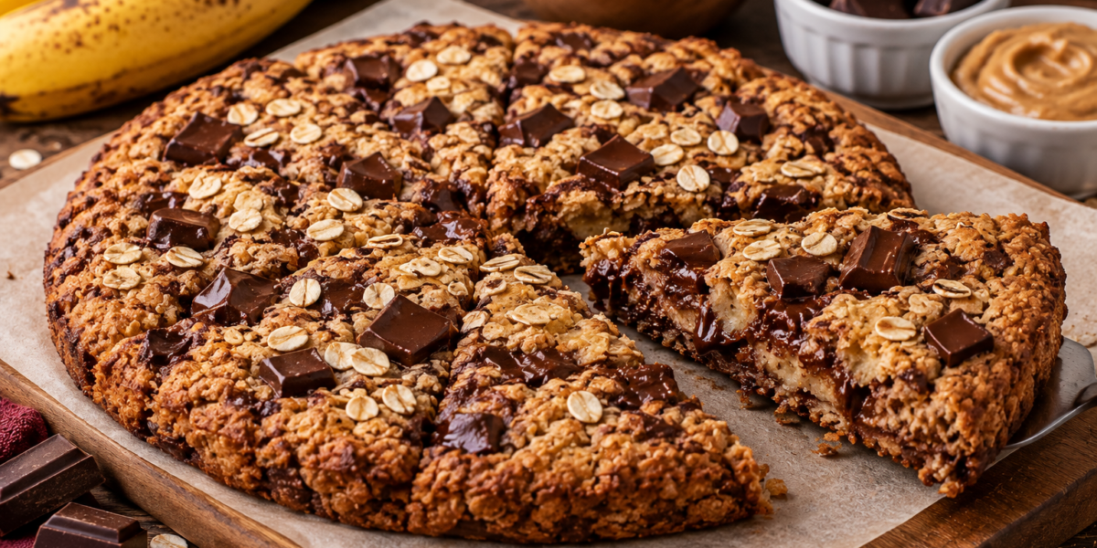 🍪 Cookie Gigante Fit de Aveia, Banana e Chocolate 70%