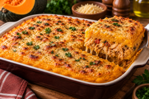 🎃 Escondidinho Fitness de Frango com Purê de Abóbora