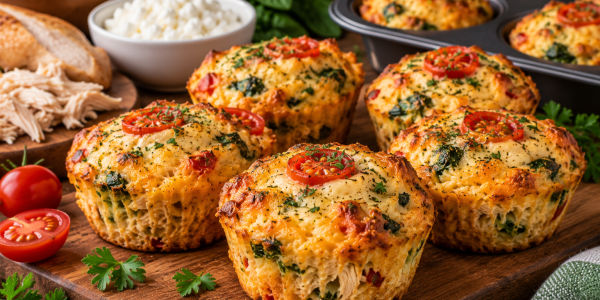 🧁 Muffin Salgado Proteico de Ovos, Frango e Cottage