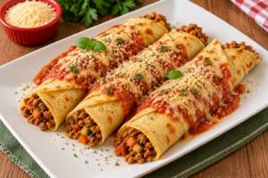 🥩 Panqueca de Forno Fitness com Carne Moída e Legumes